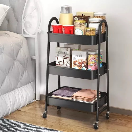 Carrito 3 nv Metálico Negro